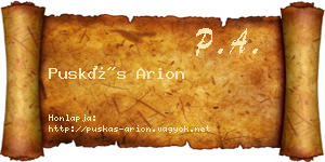 Puskás Arion névjegykártya